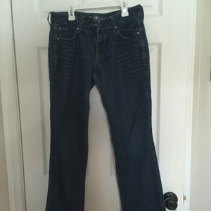 Express Boot Cut Jeans, Distressed Style